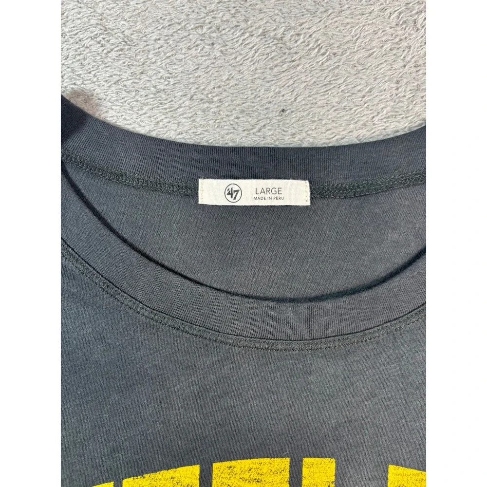 47 Brand Pittsburgh Steelers NFL T-Shirt Mens Size Large Flint Black NEW